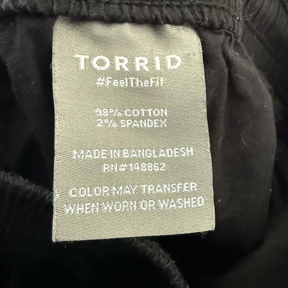 Torrid Poplin Yacht Shorts Womens 2 Black High Rise Pull-On Drawstring Elastic - Picture 4 of 5